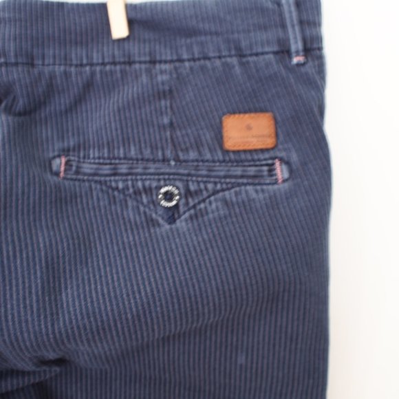 Maison Scotch blue cotton pin stripe straight leg pant 31/32 - Picture 9 of 13
